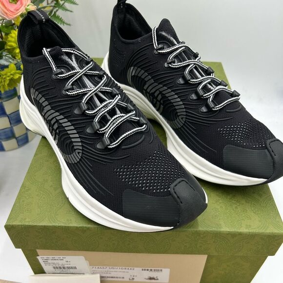 Men's Gucci interlocking G run sneakers size 12.5 made in Italy - Picture 1 of 9